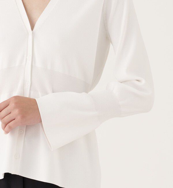 DES PRES「マットレーヨンストレッチ Vネックカーディガン」|カーディガン|