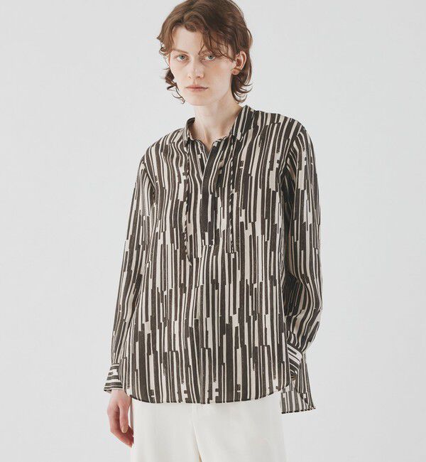 GALERIE VIE「シルクハブタエプリント スキッパーシャツ」|シャツ・ブラウス|