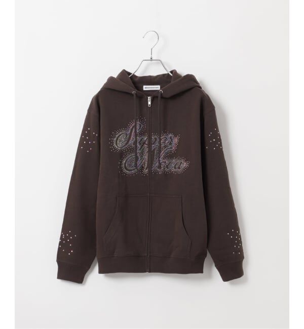 JOINT WORKS「Super Nova by Skin Rhinestone Zip Hoodie」|パーカー|ブラウン