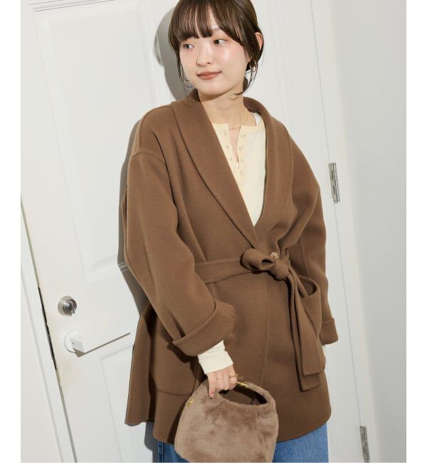 SLOBE IENA「SUPER140 ダブルフェイスベルテッドコート」|その他|