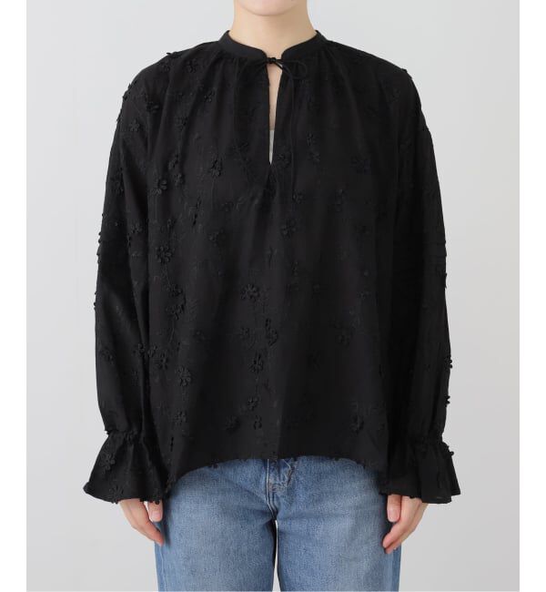 SLOBE IENA「フラワーエンブロイダリースキッパーブラウス」|シャツ・ブラウス|