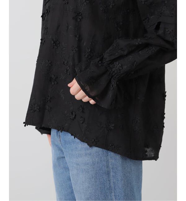 SLOBE IENA「フラワーエンブロイダリースキッパーブラウス」|シャツ・ブラウス|