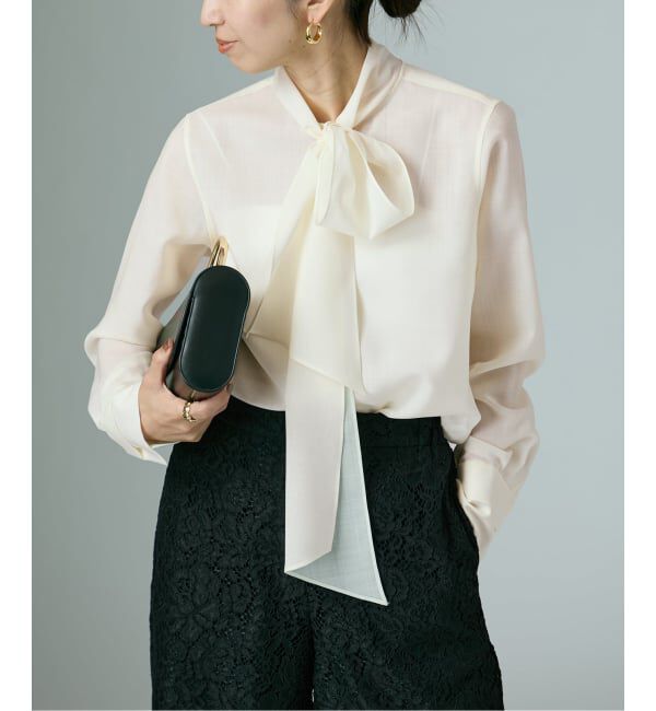 VERMEIL par iena「Woolボイルボータイブラウス」|シャツ・ブラウス|ホワイト