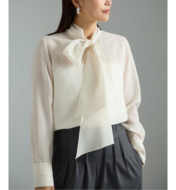 VERMEIL par iena「Woolボイルボータイブラウス」|シャツ・ブラウス|
