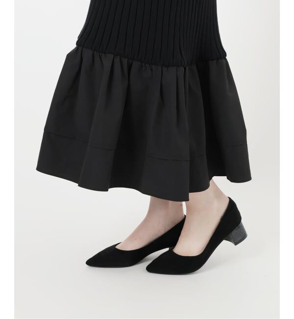  「【洗える】裾ドッキングニットワンピース」|ワンピース|