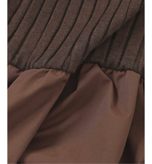  「【洗える】裾ドッキングニットワンピース」|ワンピース|