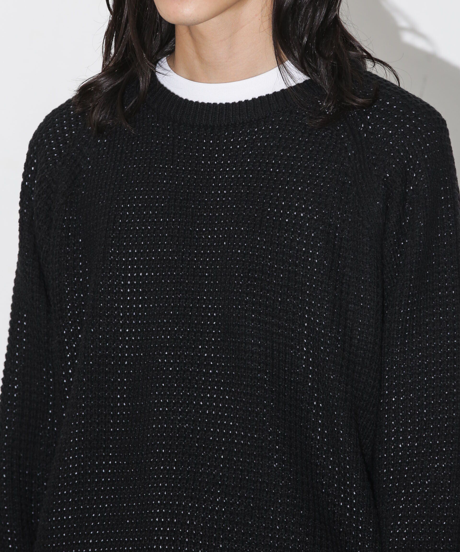 nano･universe「ワッフルラグランニット」|ニット・セーター|