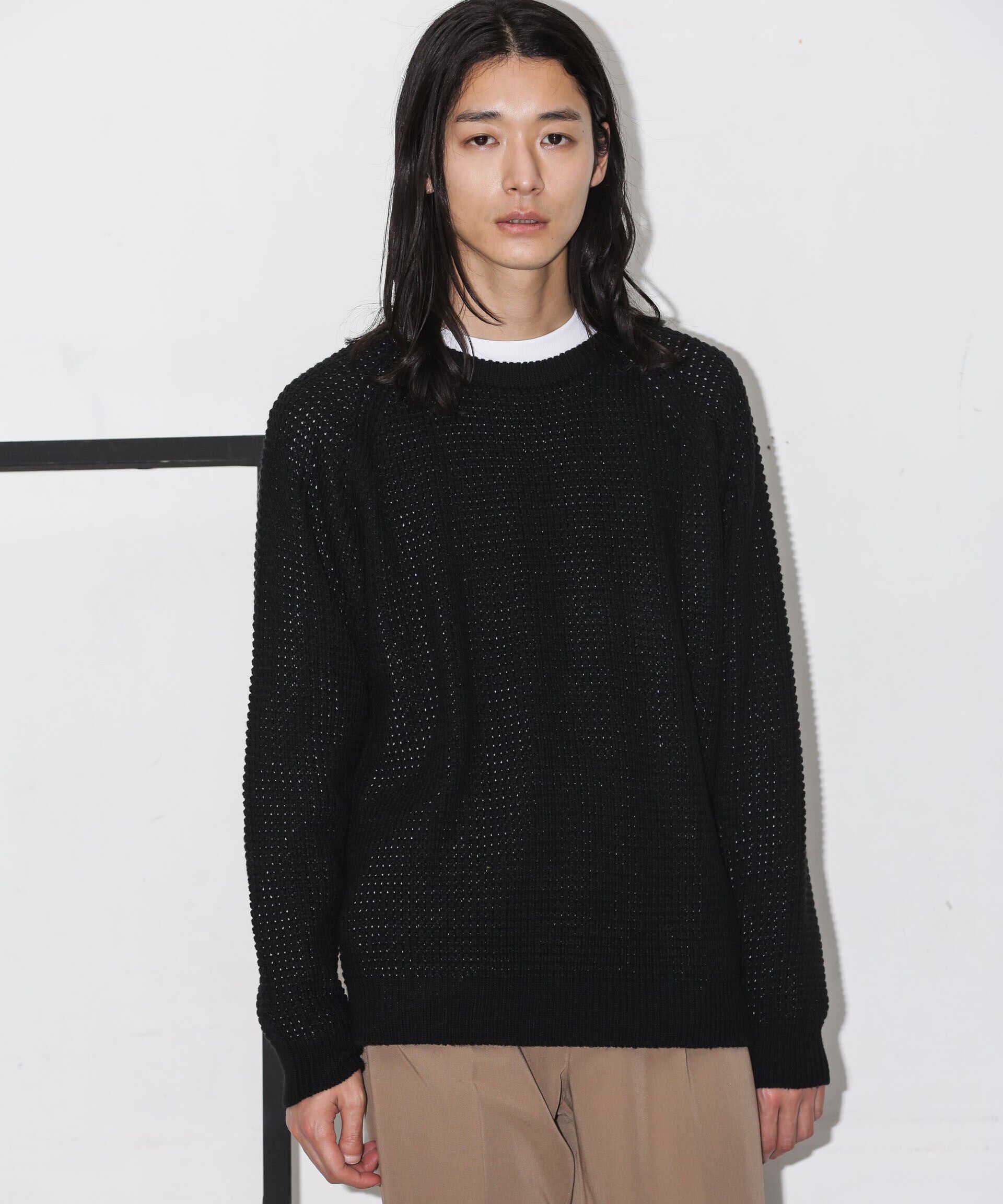 nano･universe「ワッフルラグランニット」|ニット・セーター|