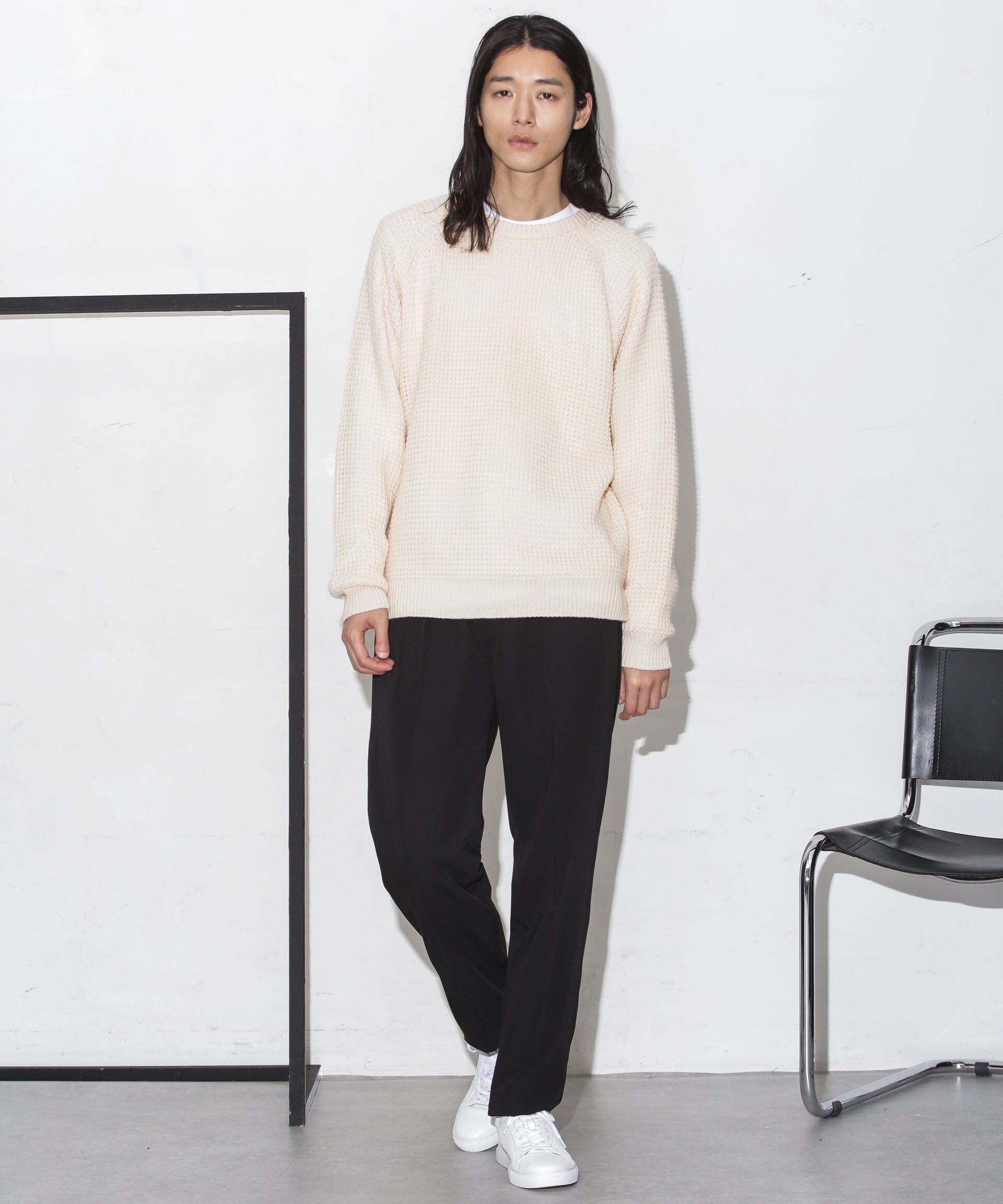 nano･universe「ワッフルラグランニット」|ニット・セーター|