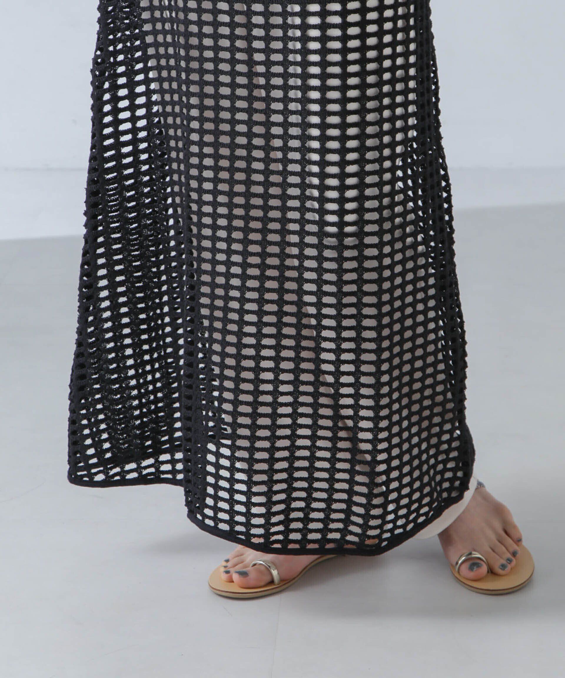 nano･universe「RITA ROW/Crochet straight long skirt」|スカート|