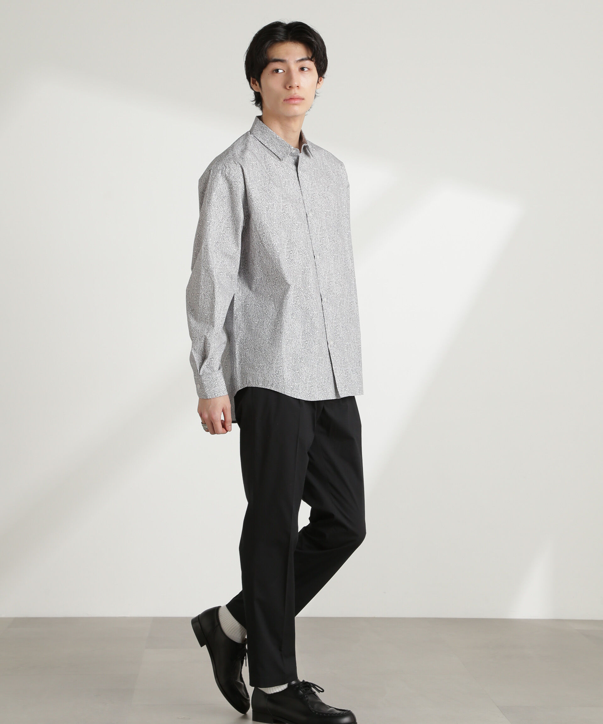 nano･universe「オリジナルパターンフラワープリントシャツ 長袖」|シャツ・ブラウス|