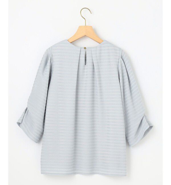 組曲「【WEB限定】ボーダージャガード タック袖ブラウス」|シャツ・ブラウス|