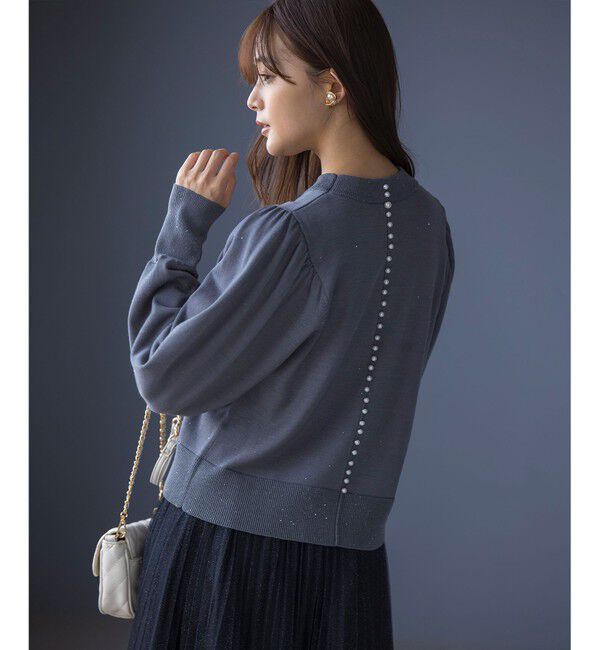 組曲「【WEB限定】ELENAスパンコールバックパール ニット」|ニット・セーター|ﾁｬｺｰﾙｸ