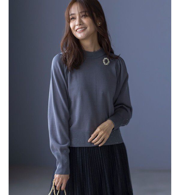 組曲「【WEB限定】ELENAスパンコールバックパール ニット」|ニット・セーター|