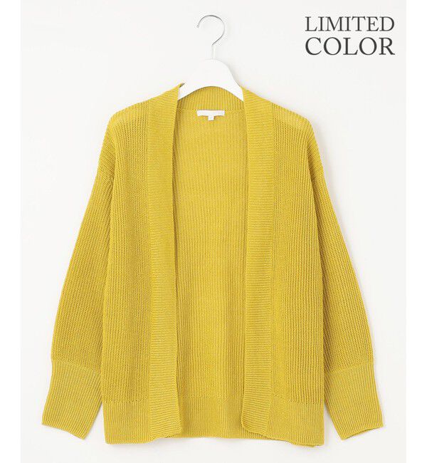 自由区「【WEB限定カラーあり・洗える】リネンミドルゲージニット カーディガン」|カーディガン|