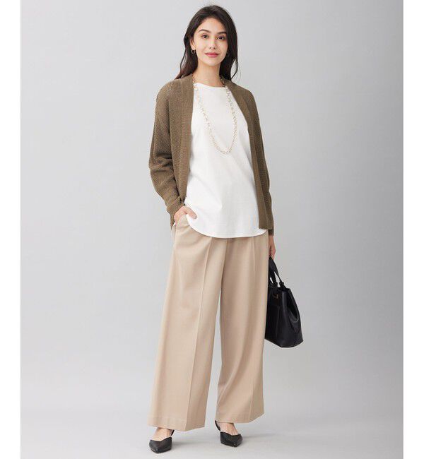 自由区「【WEB限定カラーあり・洗える】リネンミドルゲージニット カーディガン」|カーディガン|