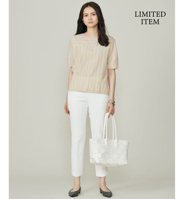 自由区「【WEB限定・洗える】ストライプハイゲージジャージー カットソー」|Tシャツ・カットソー|