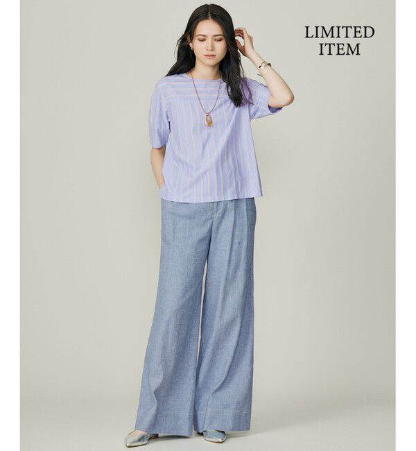 自由区「【WEB限定・洗える】ストライプハイゲージジャージー カットソー」|Tシャツ・カットソー|