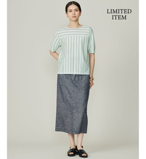 自由区「【WEB限定・洗える】ストライプハイゲージジャージー カットソー」|Tシャツ・カットソー|