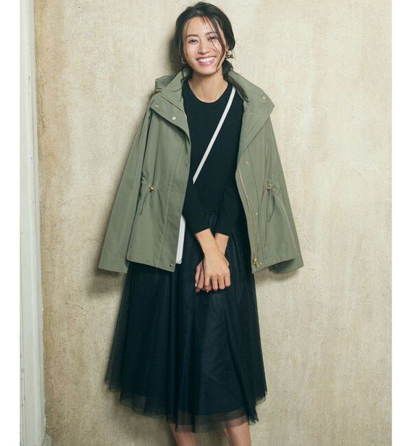 23区「【洗える】チュールコンビ ワンピース」|ワンピース|ブラック系