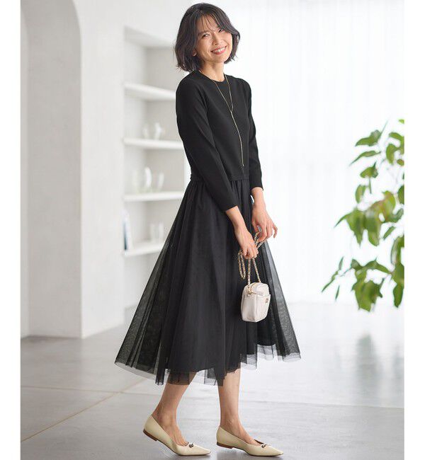 23区「【洗える】チュールコンビ ワンピース」|ワンピース|