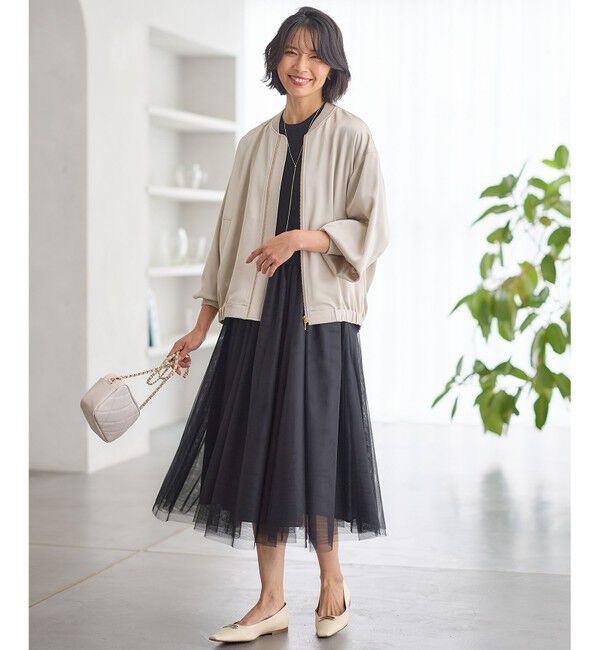 23区「【洗える】チュールコンビ ワンピース」|ワンピース|