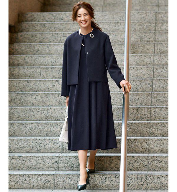 23区「【VERYコラボ】ストレッチトリプルクロス ノーカラージャケット」|ノーカラージャケット|