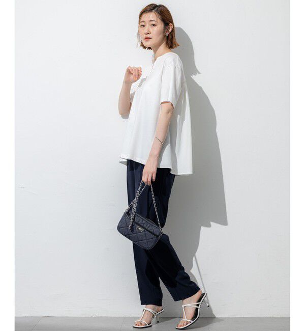 23区「【汗じみ防止/洗える】スムースデザイン バックフレア カットソー」|Tシャツ・カットソー|