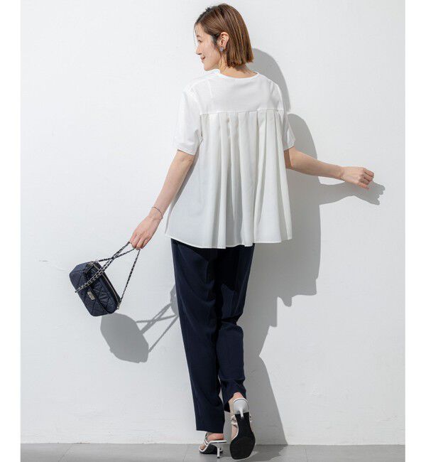 23区「【汗じみ防止/洗える】スムースデザイン バックフレア カットソー」|Tシャツ・カットソー|