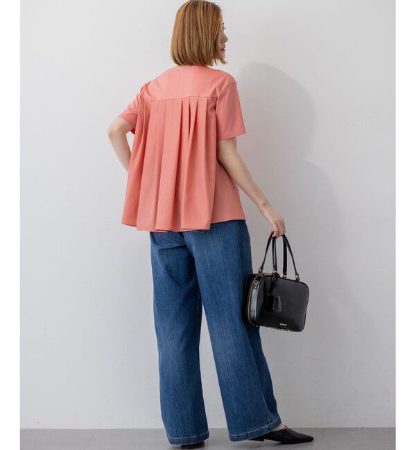 23区「【汗じみ防止/洗える】スムースデザイン バックフレア カットソー」|Tシャツ・カットソー|