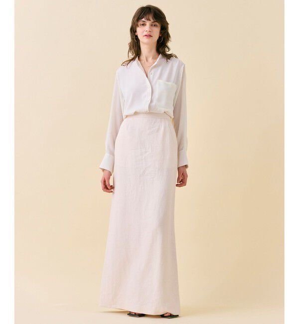 BEIGE,「【WEB限定・洗える】CELOSIA / シアースリーブスタンドカラーブラウス」|シャツ・ブラウス|