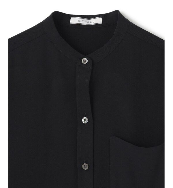 BEIGE,「【WEB限定・洗える】CELOSIA / シアースリーブスタンドカラーブラウス」|シャツ・ブラウス|