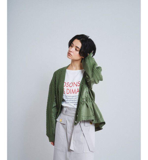  「アーミーニットカーディガン」|カーディガン|カーキ