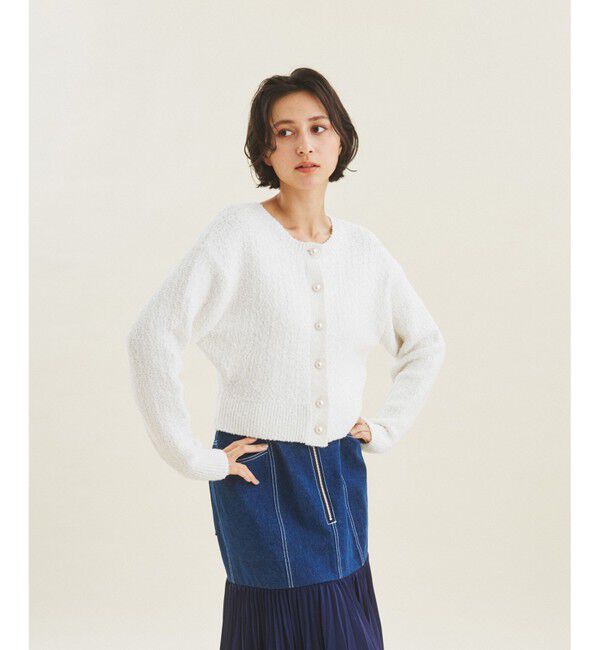  「ショートクルーニットカーディガン」|カーディガン|