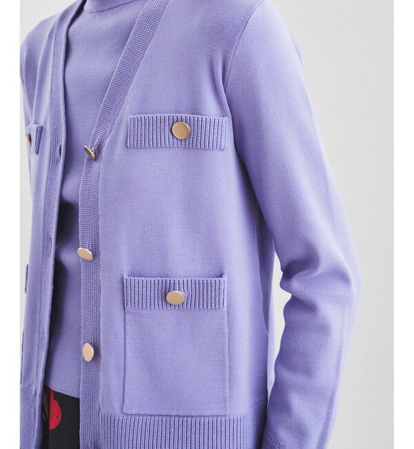  「トリミングニットカーディガン」|カーディガン|