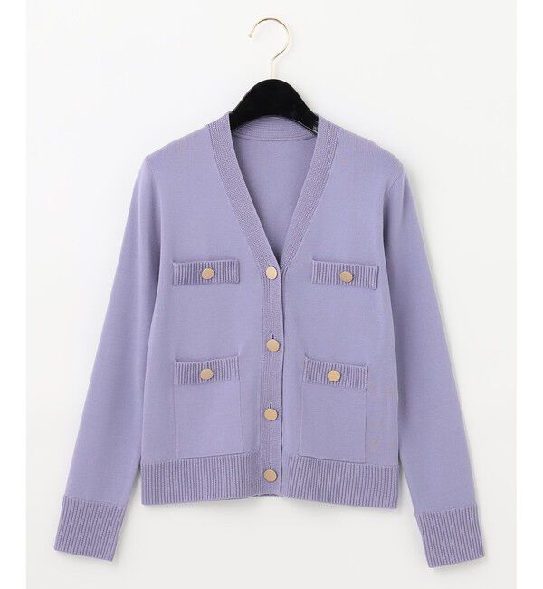  「トリミングニットカーディガン」|カーディガン|