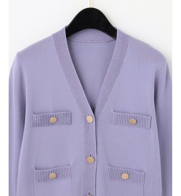  「トリミングニットカーディガン」|カーディガン|