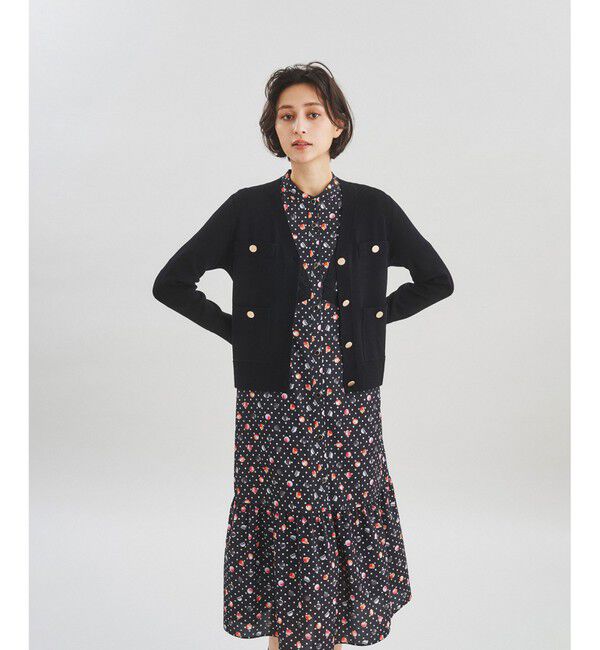  「トリミングニットカーディガン」|カーディガン|