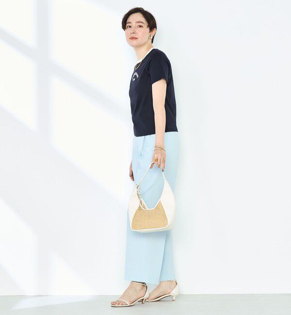 NOLLEY'S sophi「シルケット天竺衿配色ロゴTシャツ」|Tシャツ・カットソー|