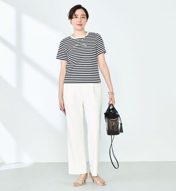 NOLLEY'S sophi「シルケット天竺衿配色ロゴTシャツ」|Tシャツ・カットソー|