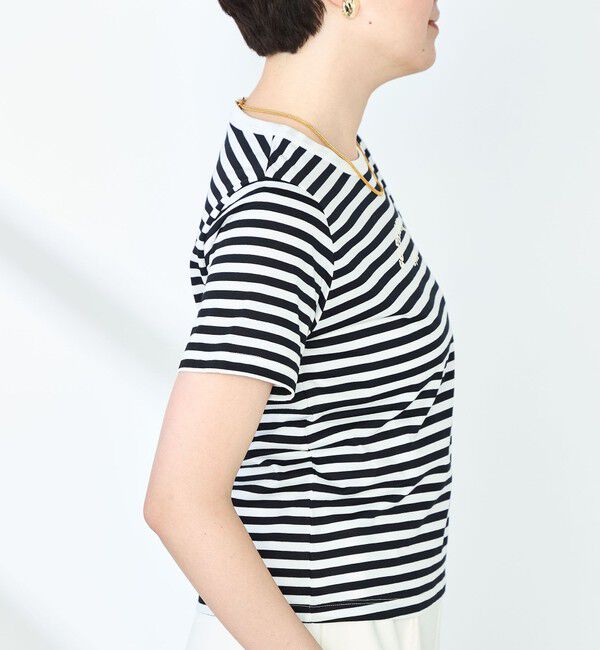 NOLLEY'S sophi「シルケット天竺衿配色ロゴTシャツ」|Tシャツ・カットソー|