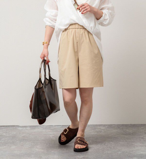 NOLLEY'S「《高機能/セットアップ対応》ウォッシャブルラッシュガードショートパンツ」|その他|ベージュ