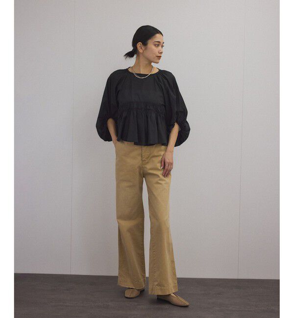 SALON adam et rope'「【WEB限定】ハーフスリーブギャザーブラウス［カディコットン］」|シャツ・ブラウス|