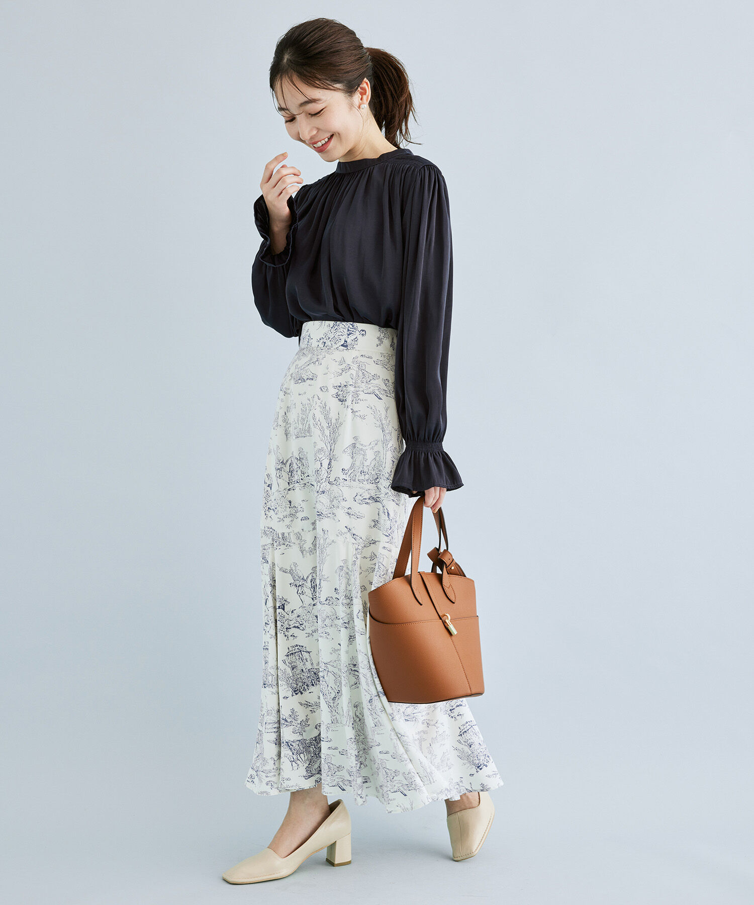 VIS「ボリュームタフタアソートスカート【sustainable】」|スカート|