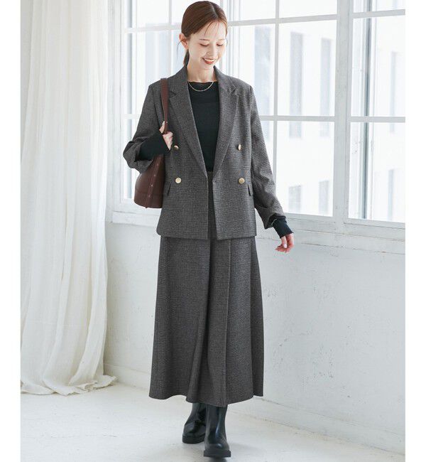 Rope&rsquo;Picnic「レディハンサムシリーズ ウールライクタックキルトスカート/セットアップ対応」|スカート|