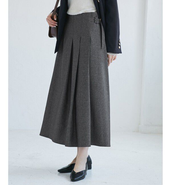 Rope&rsquo;Picnic「レディハンサムシリーズ ウールライクタックキルトスカート/セットアップ対応」|スカート|