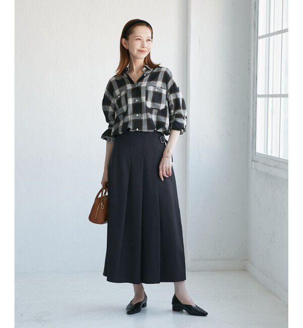 Rope&rsquo;Picnic「レディハンサムシリーズ ウールライクタックキルトスカート/セットアップ対応」|スカート|