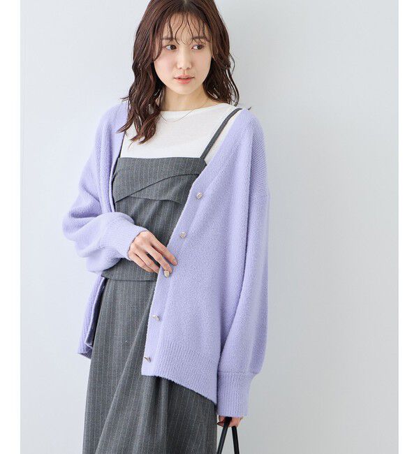 Rope&rsquo;Picnic「【新色追加】スフレニットシリーズ 変形メタルボタンミドル丈カーディガン/イージーケア・リンクコーデ」|カーディガン|