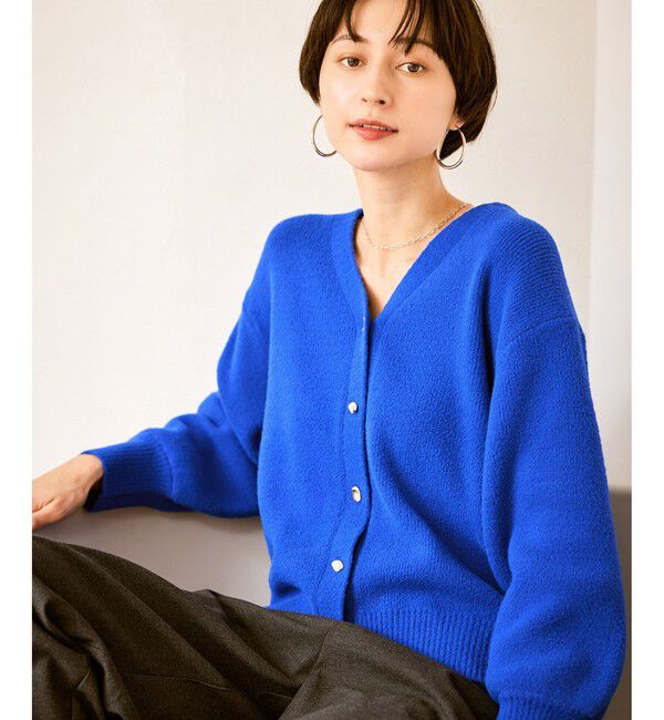 Rope&rsquo;Picnic「【新色追加】スフレニットシリーズ 変形メタルボタンミドル丈カーディガン/イージーケア・リンクコーデ」|カーディガン|