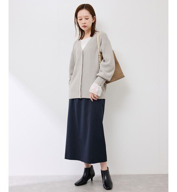 Rope&rsquo;Picnic「【新色追加】スフレニットシリーズ 変形メタルボタンミドル丈カーディガン/イージーケア・リンクコーデ」|カーディガン|